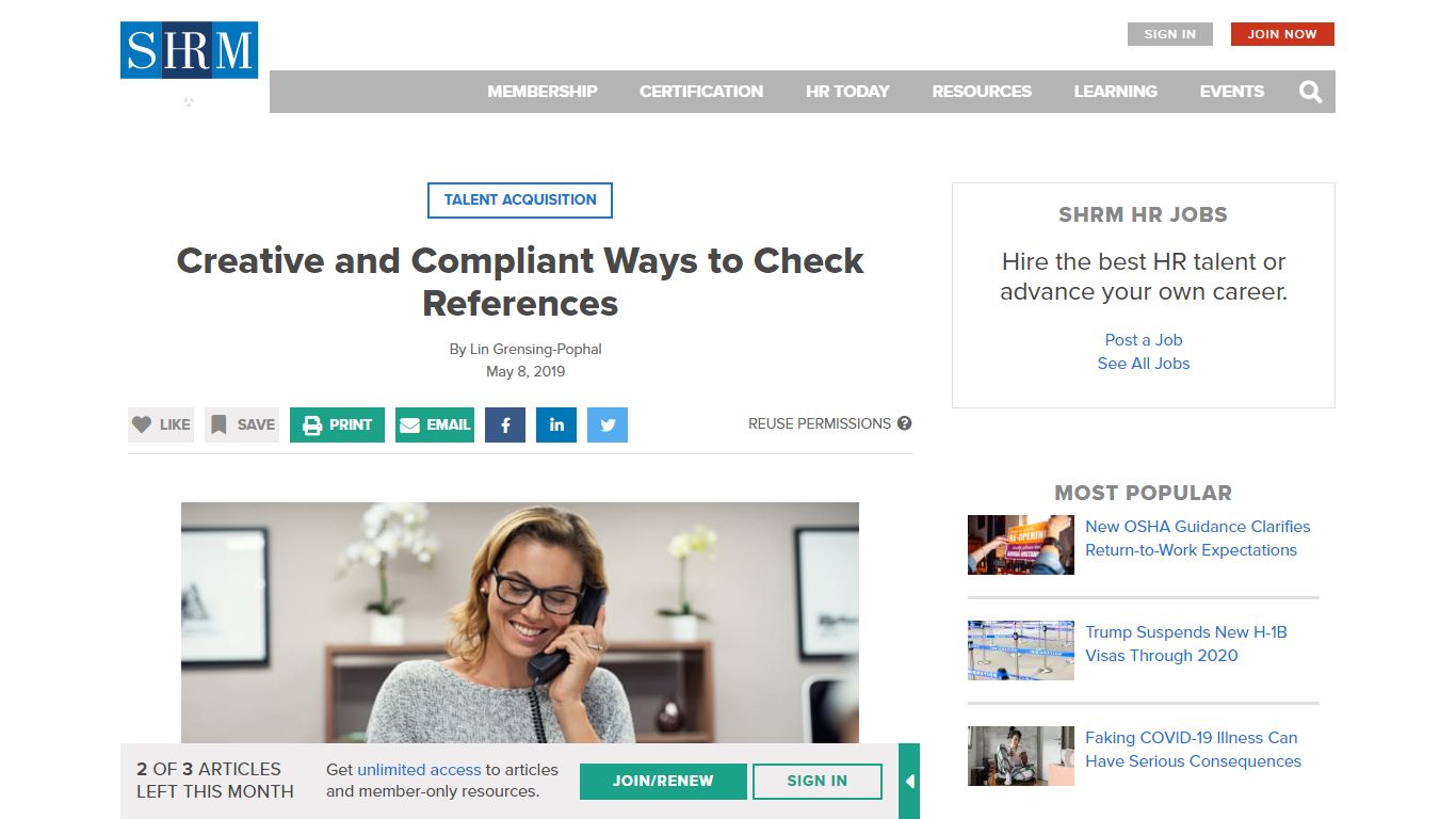 Creative and Compliant Ways to Check References - SHRM